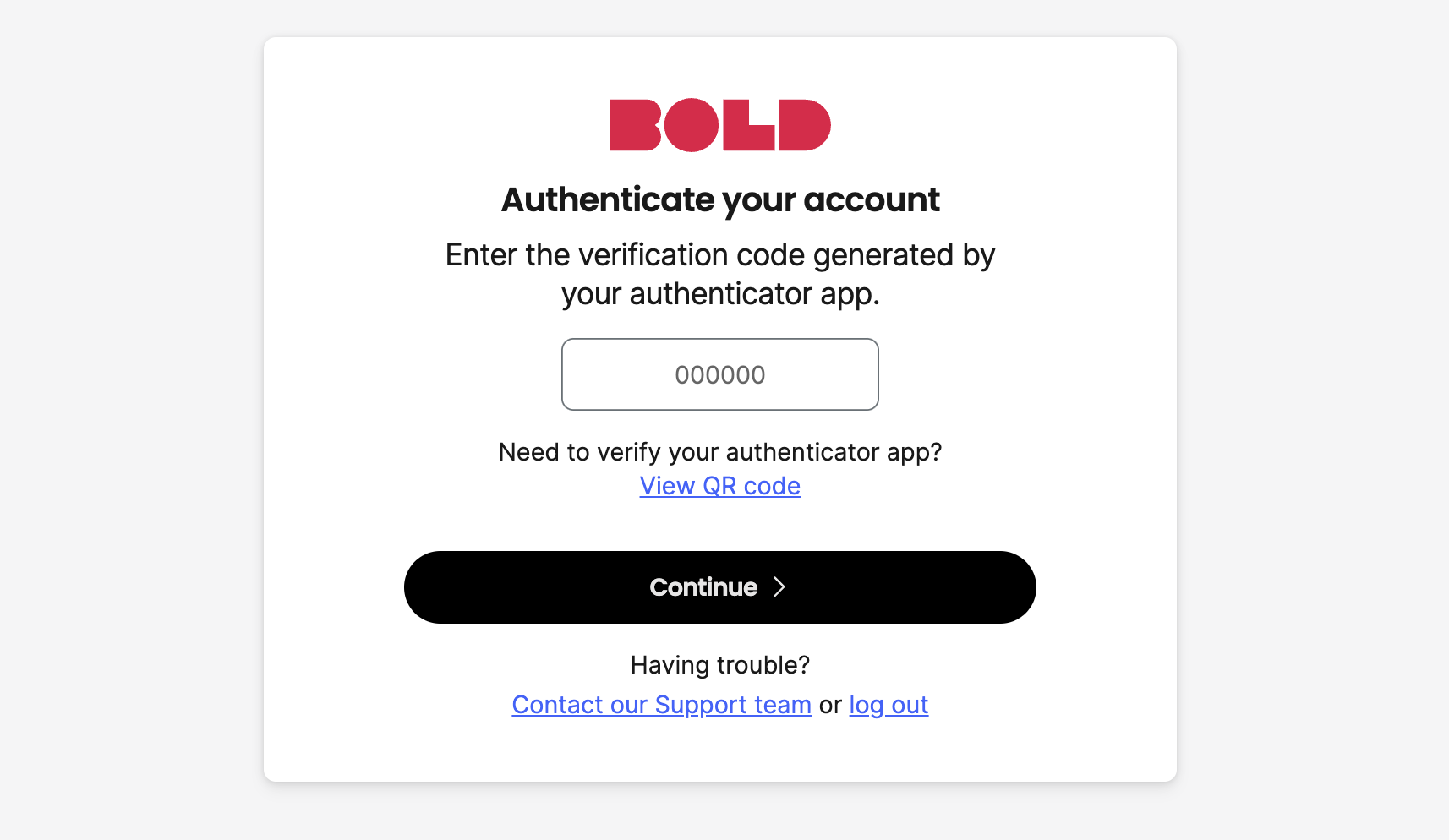 Authenticate your account screenshot