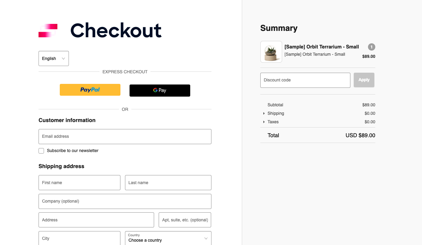 Screenshot of Bold Checkout with Express pay options