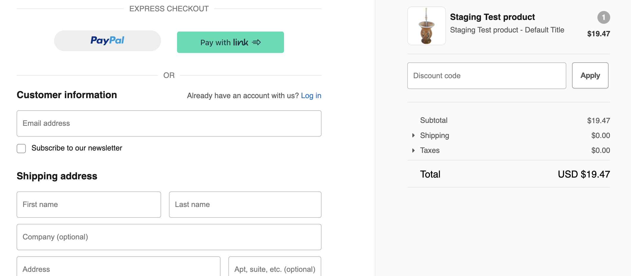 Screenshot of Express Checkout section in templates