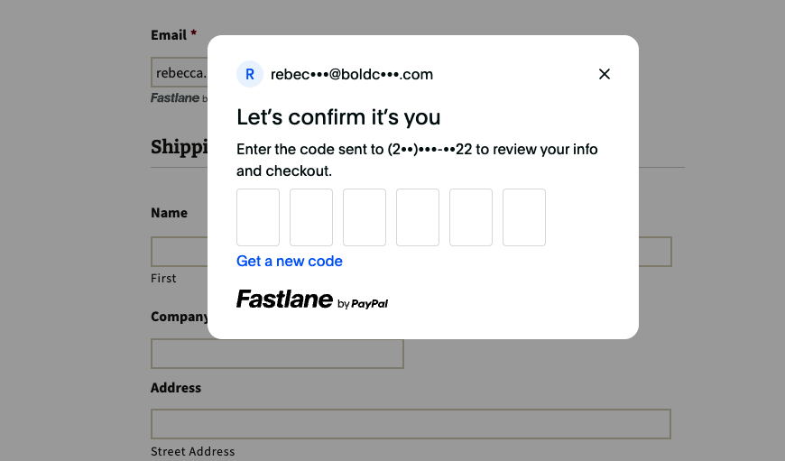 Existing customer screenshot